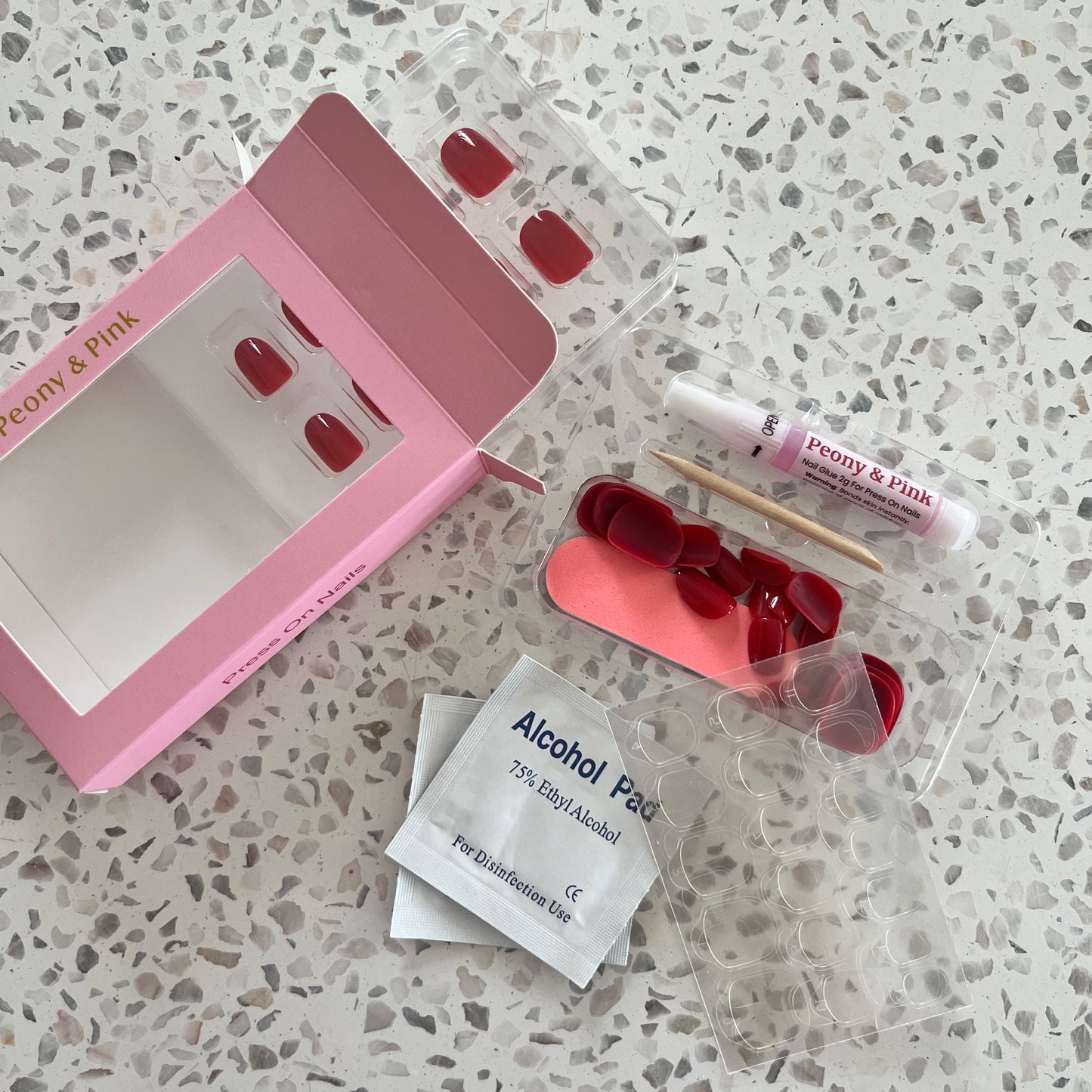 Berry Merry Festive Duo – Extra Short Pink and Red Gel Press On Nails