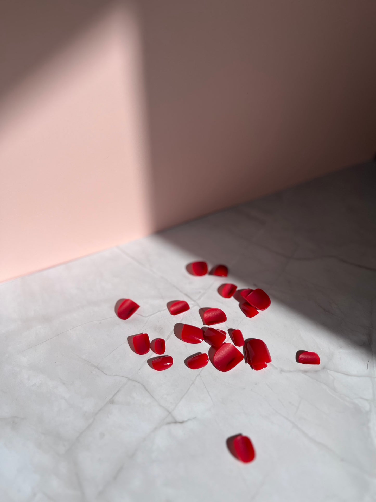 Cherry Bloom - Extra Short Round Red Gel Press On Nails