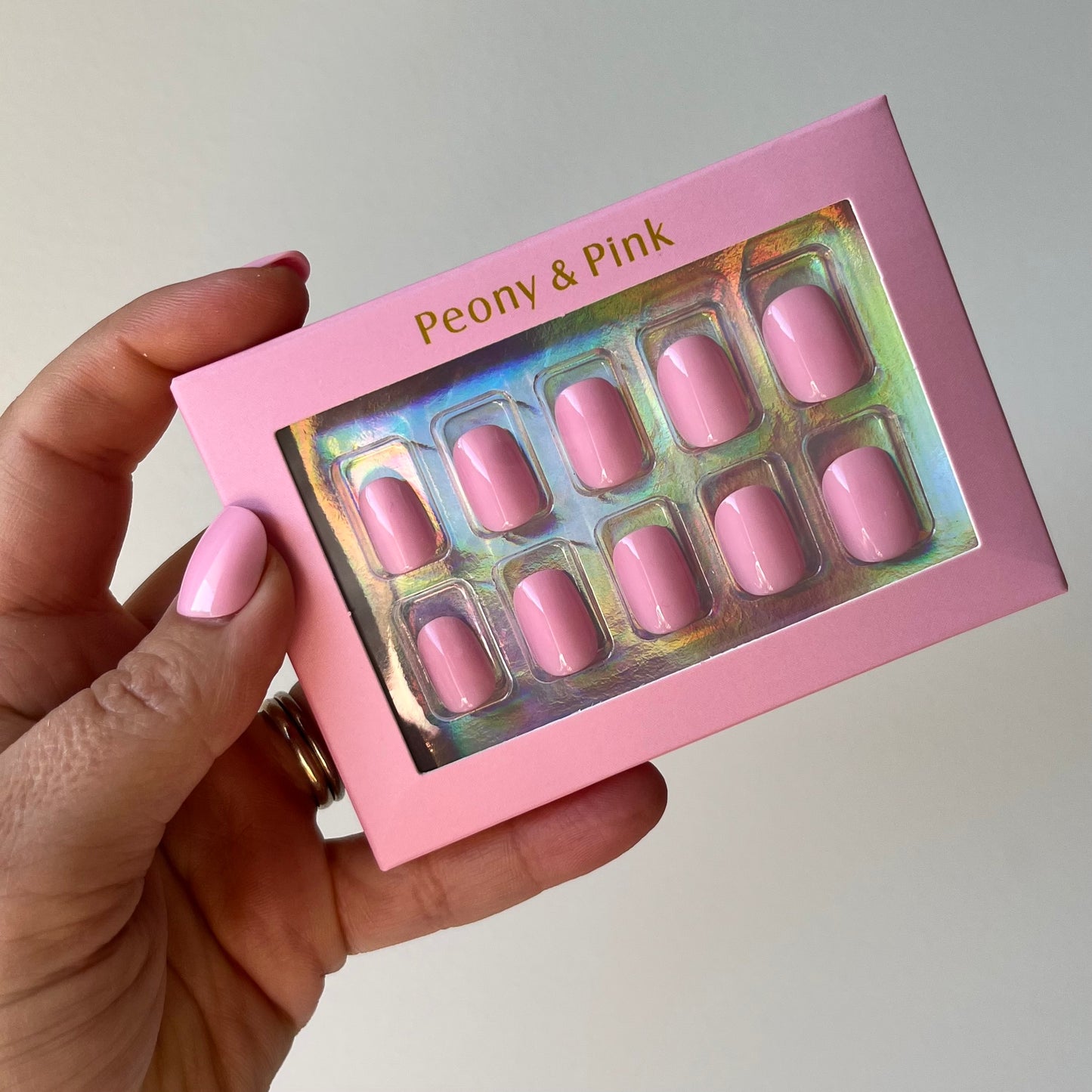 Pink Milk - Extra Short Round Pink Gel Press On Nails
