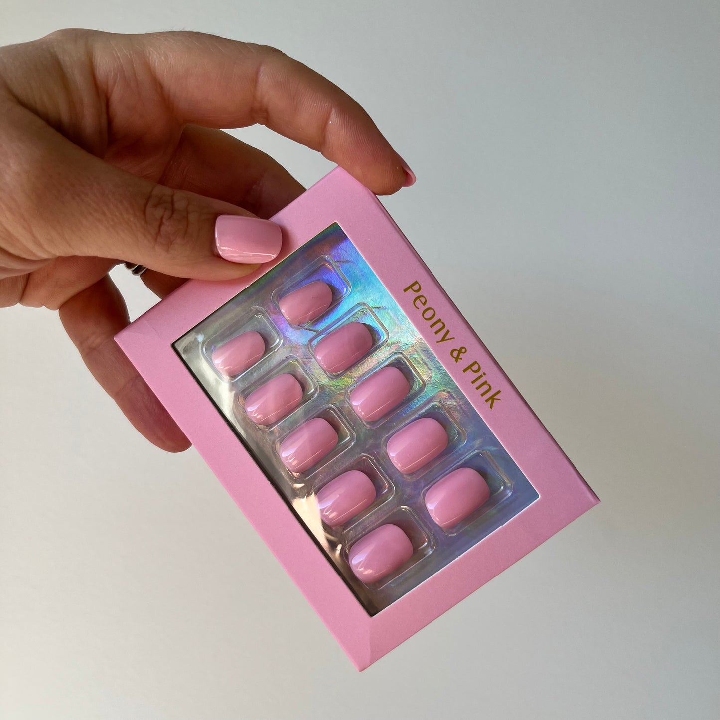 Pink Milk - Extra Short Round Pink Gel Press On Nails